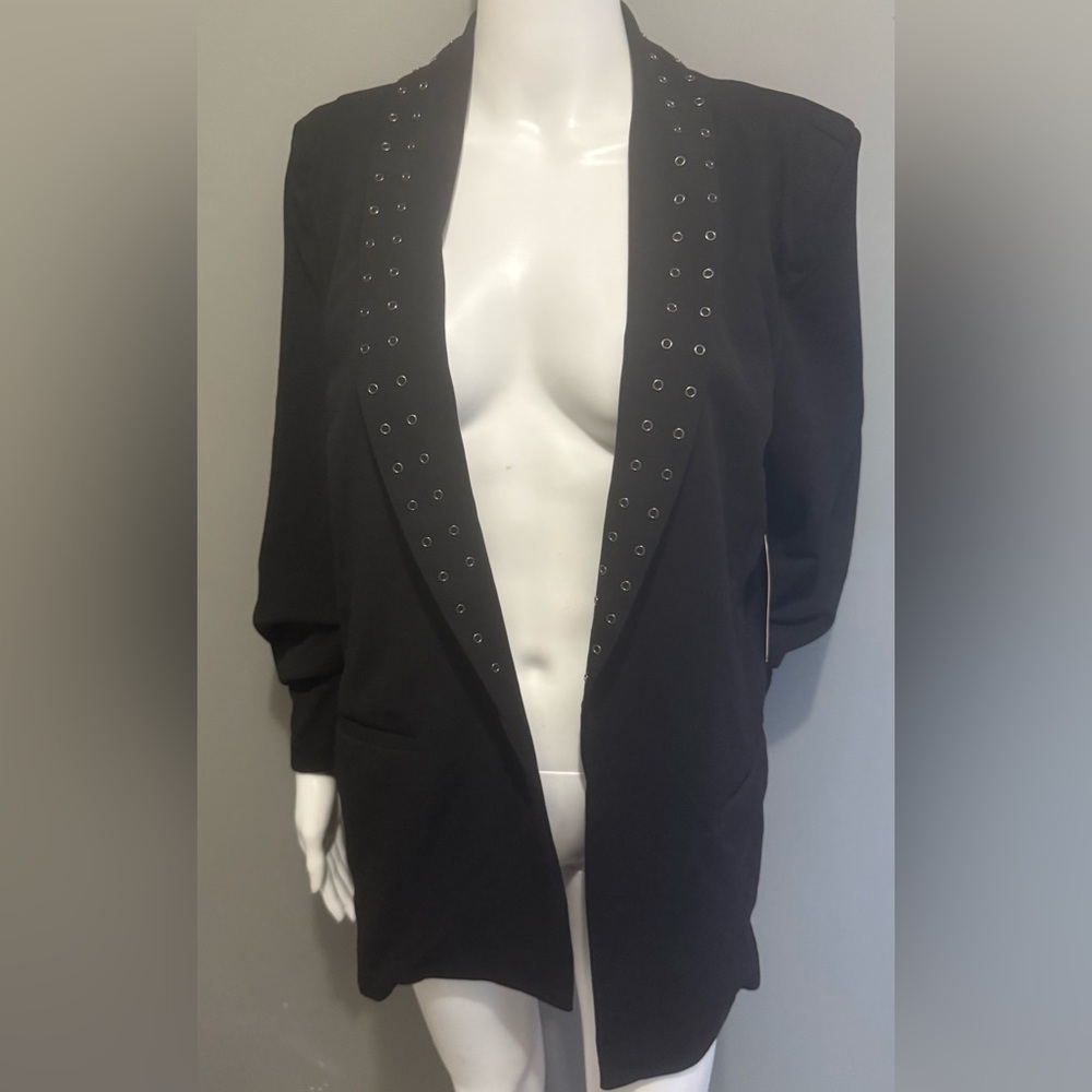Boom Boom Jeans Black Eyelet Women's Blazer